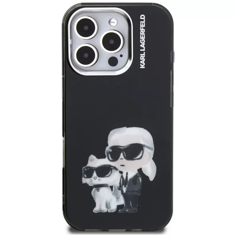 KARL LAGERFELD IML Aquarelle -suojakotelo Apple iPhone 16 Pro - musta