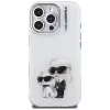 Karl Lagerfeld IML Aquarelle Karl & Choupette & Logo -takakansi Apple iPhone 16 Pro, valkoinen