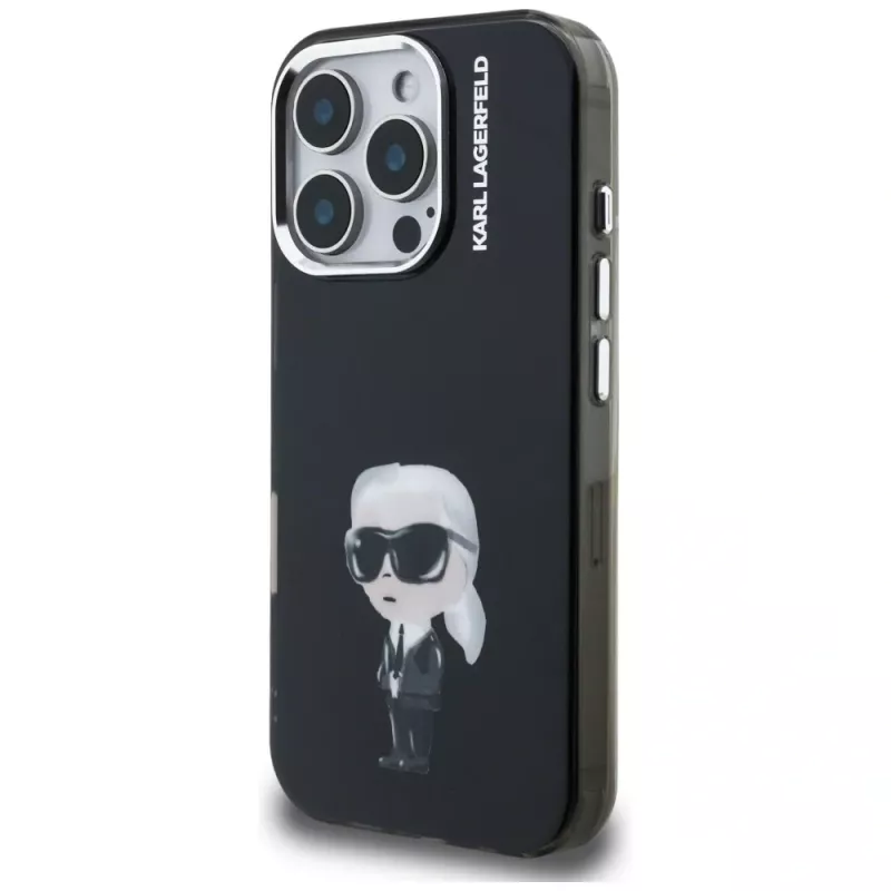 Karl Lagerfeld IML Aquarelle Karl & Logo -suojakotelo Apple iPhone 16 Pro, musta