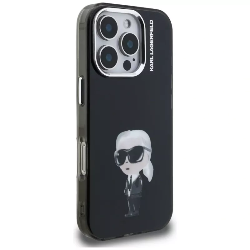 Karl Lagerfeld IML Aquarelle Karl & Logo -suojakotelo Apple iPhone 16 Pro, musta