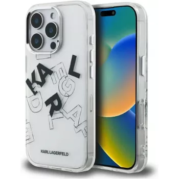 Karl Lagerfeld IML Sketched Graphic -suojakotelo iPhone 16 Pro, läpinäkyvä