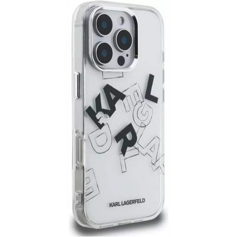 Karl Lagerfeld IML Sketched Graphic -suojakotelo iPhone 16 Pro, läpinäkyvä