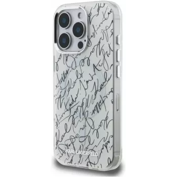 KARL LAGERFELD IML Karl ScriptPattern MagSafe -kotelo Apple iPhone 16 Pro Max - valkoinen