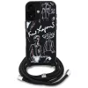 Karl Lagerfeld Crossbody GrainedPattern & Logo -kotelo iPhone 16, musta