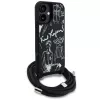 Karl Lagerfeld Crossbody GrainedPattern & Logo -kotelo iPhone 16, musta
