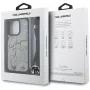 Karl Lagerfeld Crossbody -kotelo genardoidulla kuviolla & logolla iPhone 16 Pro Max, harmaa