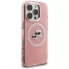 Karl Lagerfeld IML Glitter Karl & Choupette Heads Logo MagSafe -kotelo iPhone 16 Pro pinkki