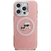 KARL LAGERFELD IML Glitter Karl & Choupette Heads Logo MagSafe -kotelo iPhone 16 Pro Max, pinkki
