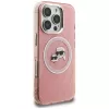KARL LAGERFELD IML Glitter Karl & Choupette Heads Logo MagSafe -kotelo iPhone 16 Pro Max, pinkki