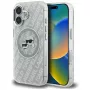KARL LAGERFELD IML Glitter Karl & Choupette Heads Logo MagSafe -kotelo iPhone 16, harmaa