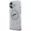 KARL LAGERFELD IML Glitter Karl & Choupette Heads Logo MagSafe -kotelo iPhone 16, harmaa