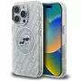 KARL LAGERFELD IML Glitter Karl & Choupette Heads Logo MagSafe -kotelo iPhone 16 Pro Max harmaa