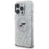 KARL LAGERFELD IML Glitter Karl & Choupette Heads Logo MagSafe -kotelo iPhone 16 Pro Max harmaa