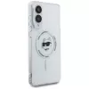 Karl Lagerfeld Button Choupette Head Printed Logo MagSafe -kotelo Samsung Galaxy S25 Edge valkoinen