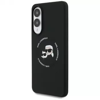 KARL LAGERFELD Silicone Double Heads and Circle MagSafe Case Samsung Galaxy S25 Edge, musta