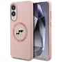 Karl Lagerfeld Silicone DoubleHeads And Circle MagSafe -kotelo Samsung Galaxy S25 Edge pinkki