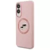 Karl Lagerfeld Silicone DoubleHeads And Circle MagSafe -kotelo Samsung Galaxy S25 Edge pinkki