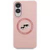 Karl Lagerfeld Silicone DoubleHeads And Circle MagSafe -kotelo Samsung Galaxy S25 Edge pinkki