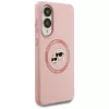 Karl Lagerfeld Silicone DoubleHeads And Circle MagSafe -kotelo Samsung Galaxy S25 Edge pinkki