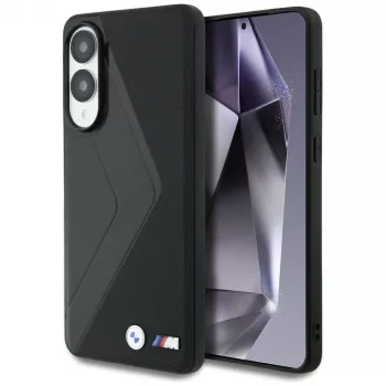 BMW Leder Oversized Stripes MagSafe -kotelo Samsung Galaxy S25 Edge musta