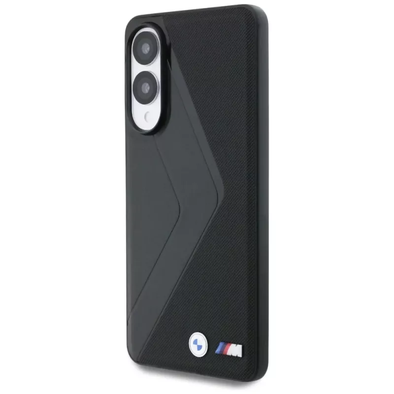 BMW Leder Oversized Stripes MagSafe -kotelo Samsung Galaxy S25 Edge musta