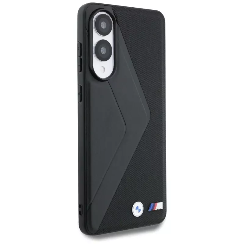 BMW Leder Oversized Stripes MagSafe -kotelo Samsung Galaxy S25 Edge musta