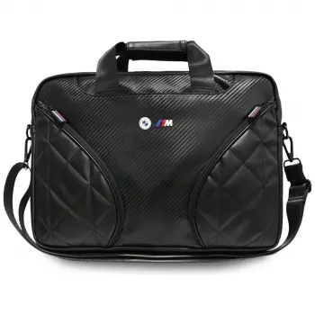 BMW Carbon Pockets & Metal Logo -laptopreppu 16 inch musta