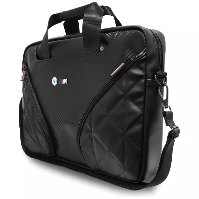 BMW Carbon Pockets & Metal Logo -laptopreppu 16 inch musta