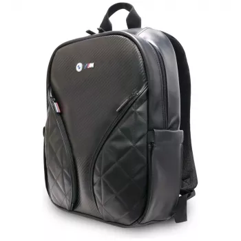 BMW Carbon Pockets & Metal Logo 16 laptopreppu musta