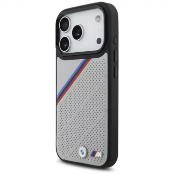 BMW M Tricolor Metal Logo MagSafe -kotelo iPhone 17 Pro harmaa