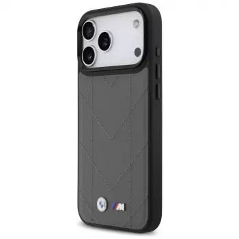 BMW M Quilted Logo MagSafe -kotelo iPhone 17 Pro Max antrasiitti