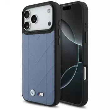 BMW M Quilted Logo MagSafe -kotelo iPhone 17 Pro Max sininen