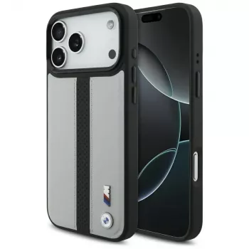 BMW M Perforated Stripe Logo MagSafe -kotelo iPhone 17 Pro Max harmaa