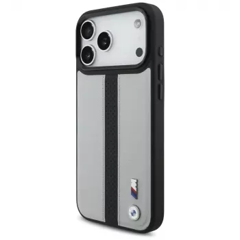 BMW M Perforated Stripe Logo MagSafe -kotelo iPhone 17 Pro Max harmaa