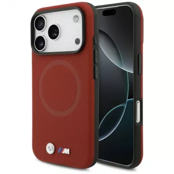 BMW M Series Metal Logo MagSafe Back Cover Apple iPhone 17 Pro, punainen