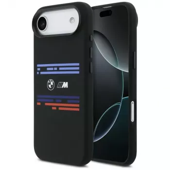 BMW M Silicon Horizontal Line MagSafe -kotelo iPhone Airille, musta