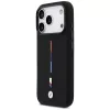 BMW M Silicon Tricolor Line MagSafe Case iPhone 17 Pro musta