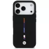 BMW M Silicon Tricolor Line MagSafe Case iPhone 17 Pro musta