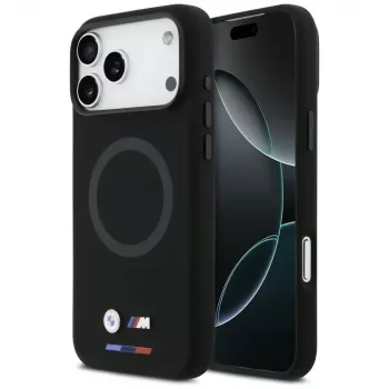 BMW M Silicon Logo MagSafe -kotelo iPhone 17 Pro Maxille, musta