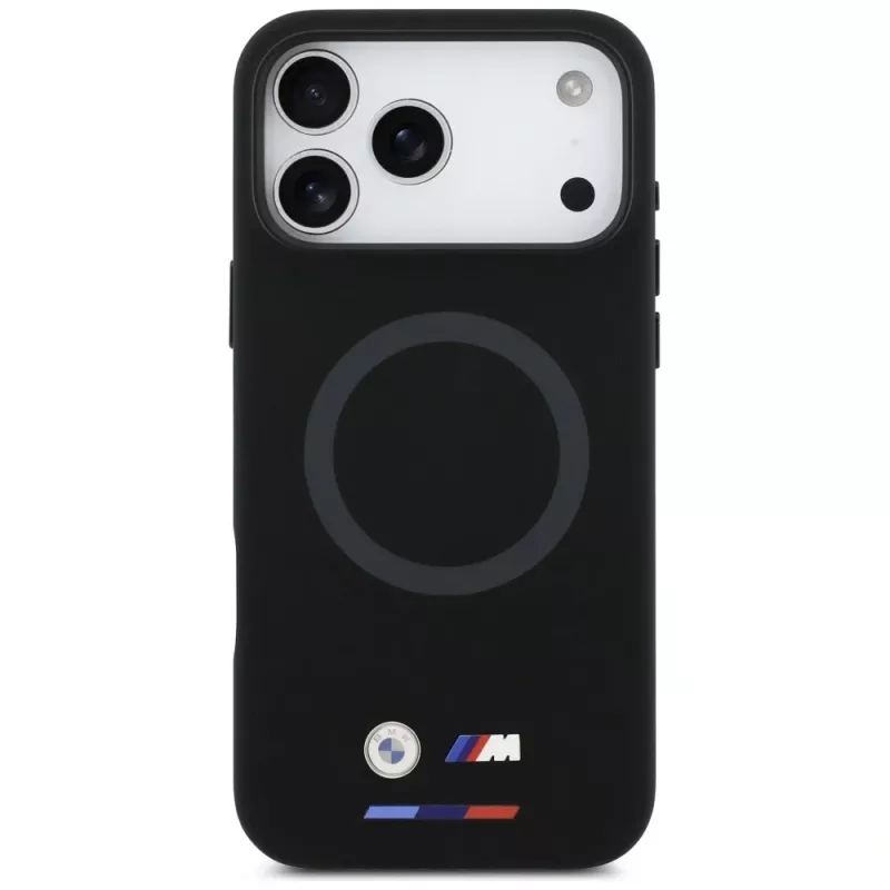 BMW M Silicon Logo MagSafe -kotelo iPhone 17 Pro Maxille, musta