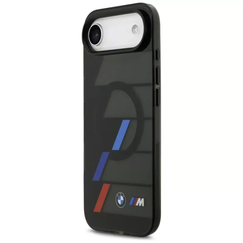 BMW M IML Metal Buttons Tricolor Lines MagSafe-suojakuori Apple iPhone Air -puhelimelle, musta
