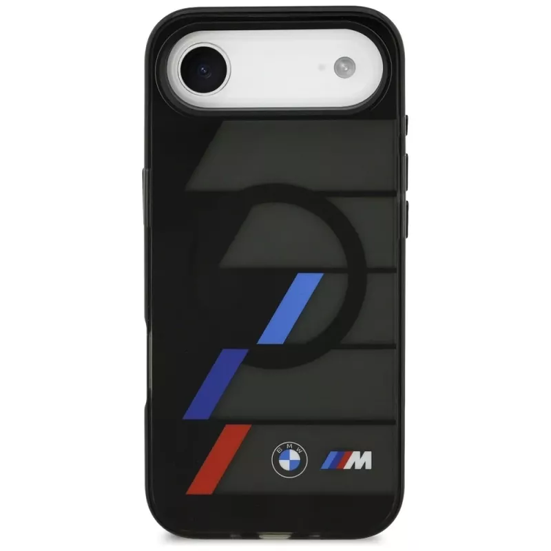BMW M IML Metal Buttons Tricolor Lines MagSafe-suojakuori Apple iPhone Air -puhelimelle, musta