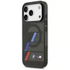 BMW M IML Metal Buttons Tricolor Lines MagSafe-suojakuori iPhone 17 Pro -puhelimelle musta