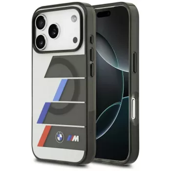 BMW M IML Metal Buttons Tricolor Lines MagSafe Case Apple iPhone 17 Pro, anthrazit