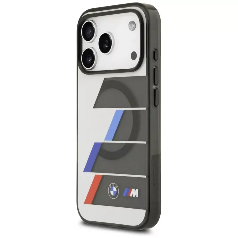 BMW M IML Metal Buttons TricolorLines MagSafe -kotelo iPhone 17 Pro Maxille, antrasiitti