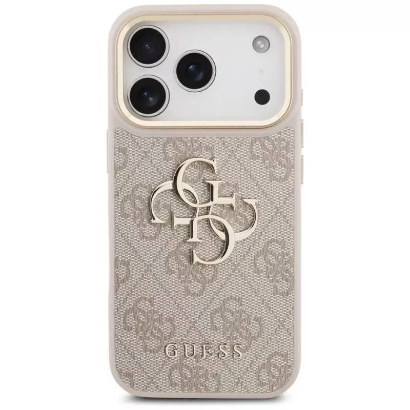 Guess 4G Big Classic Logo Big Strap Metal Buttons -kotelo Apple iPhone 17 Prolle, pinkki