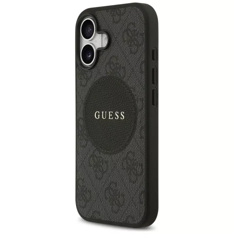 Guess 4G Circle Classic Logo MagSafe -kotelo iPhone 17:lle (musta)