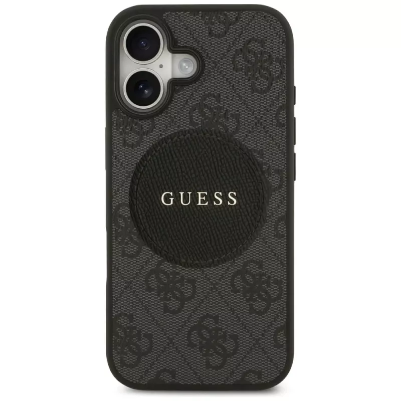 Guess 4G Circle Classic Logo MagSafe -kotelo iPhone 17:lle (musta)