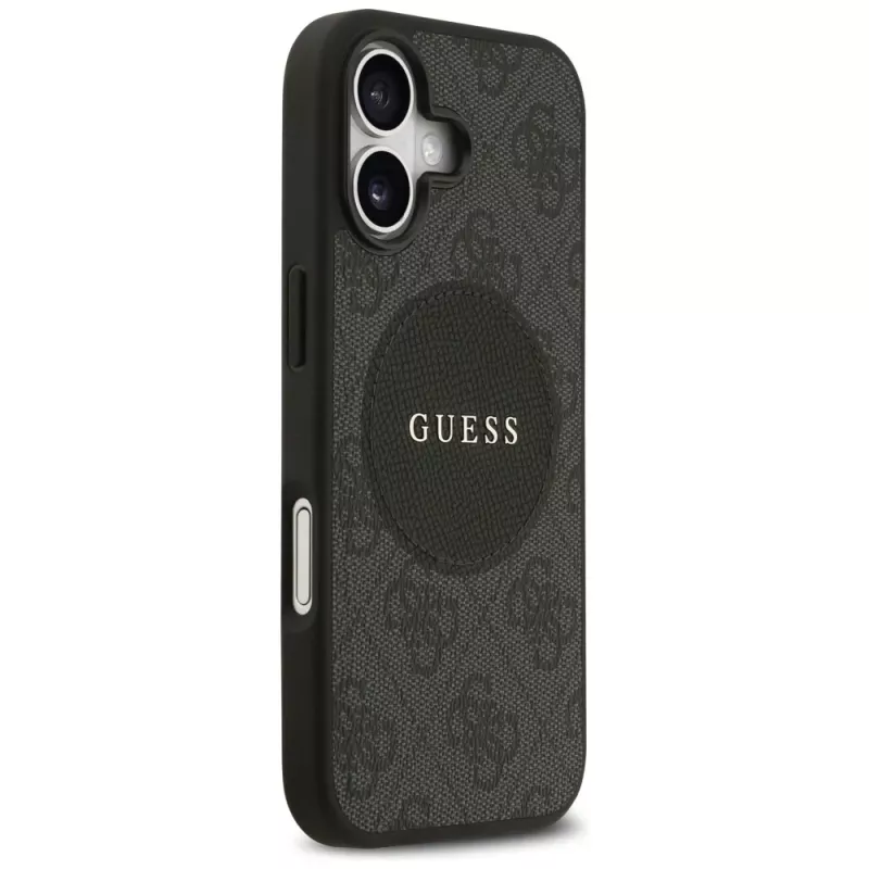 Guess 4G Circle Classic Logo MagSafe -kotelo iPhone 17:lle (musta)