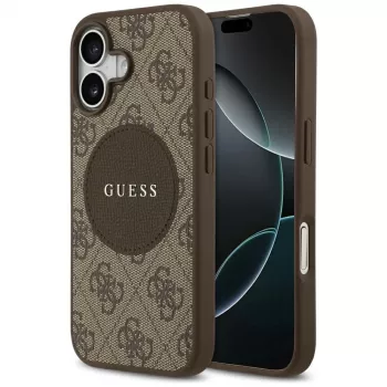 Guess 4G Circle Classic Logo MagSafe -suojakotelo Apple iPhone 17:lle - ruskea